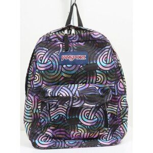 JanSport Superbreak School Backpack - Multi Super Swirls - Silver Metallic